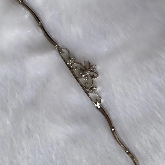 Genuine 925 Sterling Silver Tiera/Crown CZ Bracelet - Picture 2 of 2